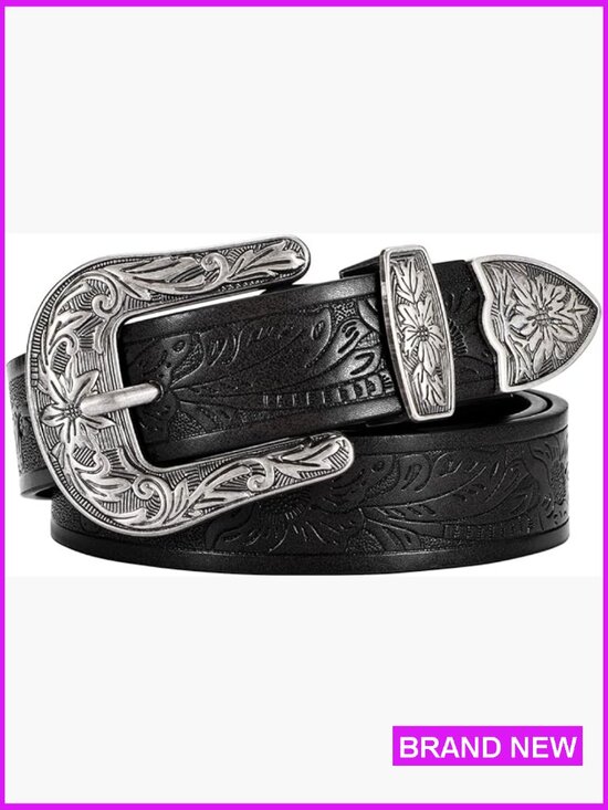 Western Belt with Vintage Floral Carved Design for Jeans and Pants Women Cowboy main image 7